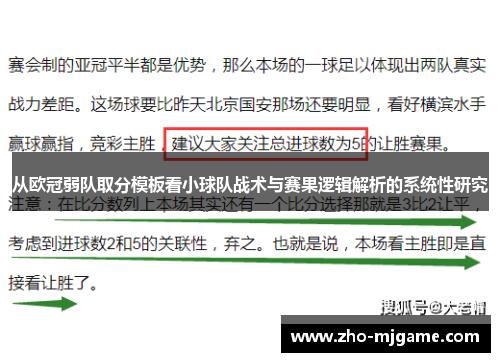 从欧冠弱队取分模板看小球队战术与赛果逻辑解析的系统性研究